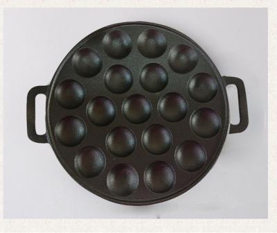 China Custom Laser Viable Logo Iron Made 19 Hole Mini Dutch Pancake Pan for sale