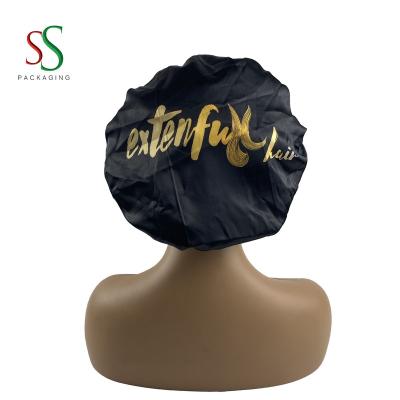 China Picture Ss Hair Packing Shower Cap Satin Lined Shower Cap Waterproof Shower Hood for sale