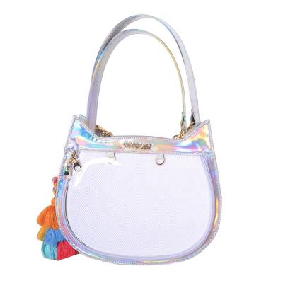 China Custom Display Maker Cute Cat Shape Women Pu Pin Display Cross - Body Shoulder Messenger Backpack Clear Ita Bag for sale