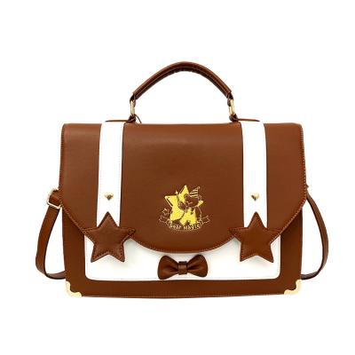 China Jk Women Fashion Messenger Bag Backpack Embroidery Simple Custom Design Shoulder Bag Classic Preppy Style Waterproof Uniform Handbag for sale