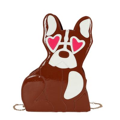 China Wholesale Custom Funny Chain Bag Waterproof Ita Bag Ladies Shoulder Messenger Alien Dog PU Leather Special Shape for sale