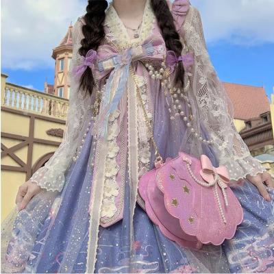 China High Quality Shell Bag Color Changing PU Scallop Shoulder Bowtie Lolita Lolita Messenger Customized Female Special Shaped Bag for sale