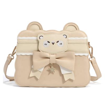 China 2022 Latest Fashion Custom Cute Waterproof Lolita Bag Shoulder Girl Bear PU Leather Ladies Handbag Cute Design for sale