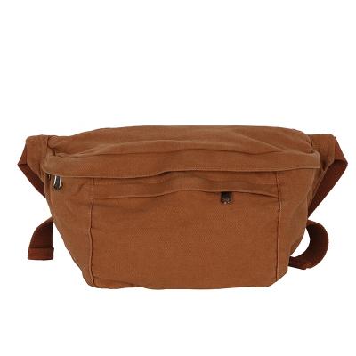 China Men's or Women's Unisex Trunk Bag Hip Hop Fanny Pack Canvas Crossbody Bags Street Portable Large Capacity Custom Waist Bag for sale