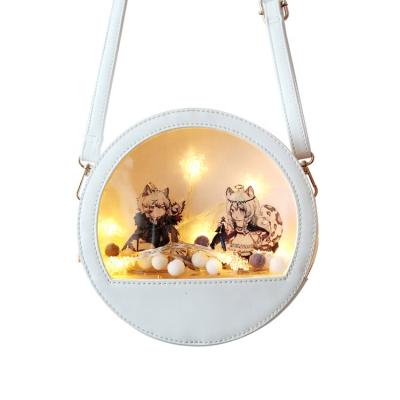 China Anime Display Bag Custom Design Cute Ita Bag Anime Display Pin Round Ita Bag Clear Window Shoulder Bag for sale