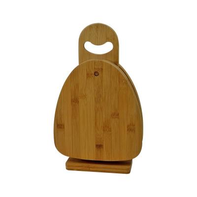 China Sustainable Bamboo Cutting Board 4 Pieces With Stand Holder Bamboo Chopper With Stand for sale