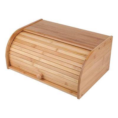 China High Quality Bamboo Freshness Storage Cylinder Desktop Storage Bread Box Large for sale