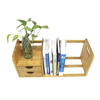 China Fashionable Natural Bamboo Organizer Book Organizer Desk and Desktop Bamboo with Drawers for sale