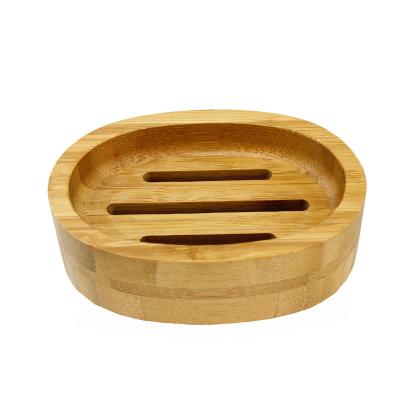 China Modern Bamboo Bath Accessories Holder Soap Dish Bar Non-Slip Bamboo Bamboo Shower Soap Holder for sale