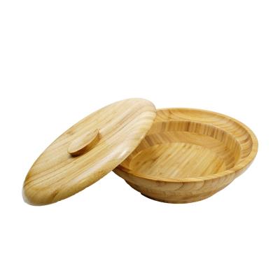 China Sustainable high quality bamboo bowl with lid salad snack bamboo bowl bamboo mixing bowl for sale