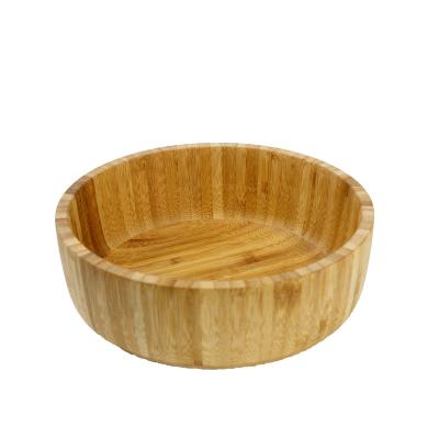 China Sustainable Bamboo Bowl Mixing Bowl Flat Bottom Bamboo Salad Bowl High Quality Bamboo for sale