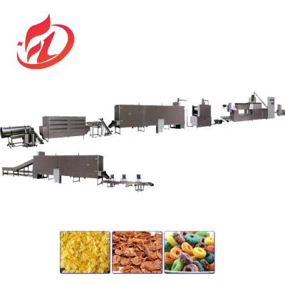 China Industrial  Breakfast Cereal Corn Flakes Extruder Snacks Processing Machinery Plant for sale