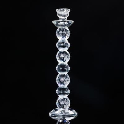 China Morden modern tall clear crystal tealight stick holder set with glass tube lampshade for sale for sale