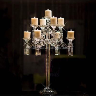 China Europen top k9 bling crystal 9am wedding candelabra decorations for events for sale