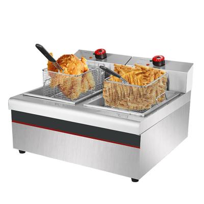 China Commercial Electricity Best Electricity Equipment 2-Tank 2-Basket Electric Deep Fryer for sale