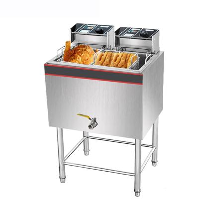 China Single Cylinder 28L Commercial Potato Chips Chicken Fryer High Quality Electricity CE Double Basket Industrial for sale