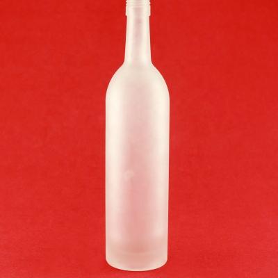 China New Wine Style Matte White Vodka Bottle Frosted Glass Wine Bottle With Screw Top for sale