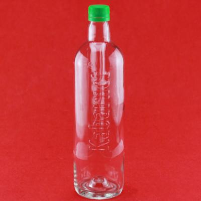 China 1 Liter Flint Glass Water Bottle With Glass Water Bottle White Plastic Drink High Caps for sale