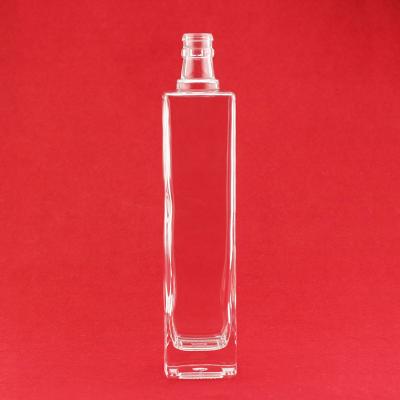 China Brandy Bottle Super Cap 500ml 700ml Flint Square Bottle Thickness Bottom Brandy Bottle With Pull Ring for sale