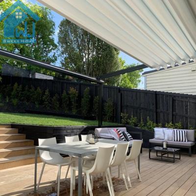 China Extendable Electric Pergola Awning Patio Motorized Retractable Awning Roof For House Deck for sale