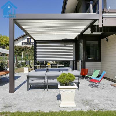 China Easily Assembled Customized Motorized Outdoor Adjustable Louvered Aluminum Pergola Kits Aluminum Roof Canopy Pergola for sale