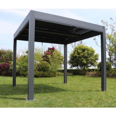 China Easily Assembled odern Aluminum Garden Manual Control Gazebo Pergola Roof for sale