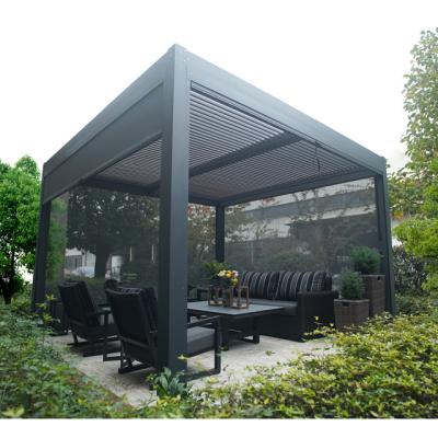 China Chinese Manual Waterproof Price Pergola Gazebo Garden Roof Louvre Easily Assembled Outdoor Aluminum Pergola for sale