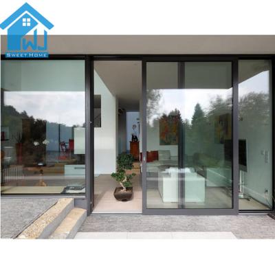 China Modern Thermal Insulation Double Tempered Aluminum Frame Thermal Broken Sound Proof Aluminum Glazing Bi-folding Door for sale