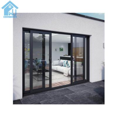 China modern air sliding door tight sliding glass door/3 panels/garage door glass price for sale