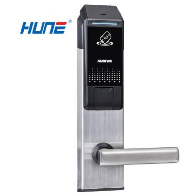 China Home/Hotel HUNE electronic smart rfid card sliding keyless smart lock door key hotel door lock system for sale