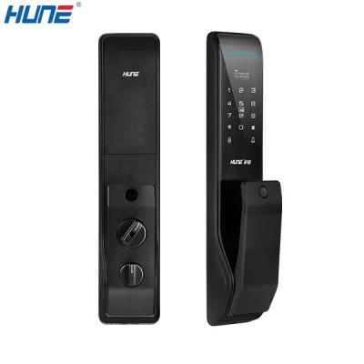 China (fingerprint and code together) Push 230 WiFi App Door Lock Electronic Smart Biometric Fingerprint Door Handle Keyless Digital Lock for sale