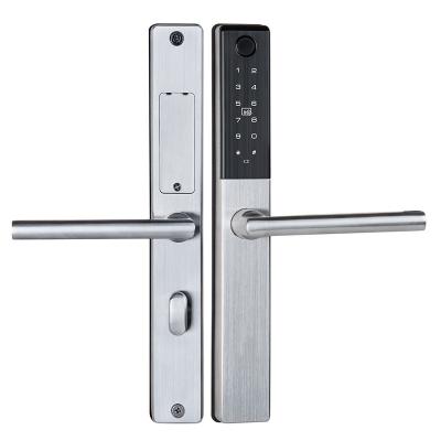 China (fingerprint and code together) Blue-tooth 250 home office combination rfid digital electronic fingerprint card fingerprint smart security door lock for sale