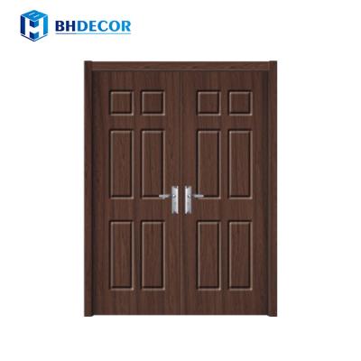 China Saudi Arabia Bedroom Sound Insulation Double Sheet Turkish Plywood Faux Wood Hollow Panel Hdf PVC Coated Door for sale