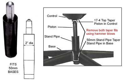 China BIFMA SGS Height Adjustable Gas Springs 60MM Black without noise for boss chair for sale