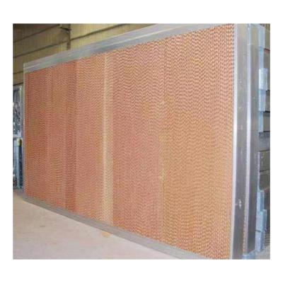 China Farms Cooling Pad Made Of Kraft Paper Brown Color Wet Curtain Water Cooling System For Chicken Farm for sale