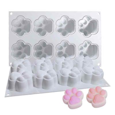 China Viable Silicone Food Grade Paw Print Mold Dog Footprint Cat Animals Paw for Jelly Candy/ Chocolate Ice Cube for sale