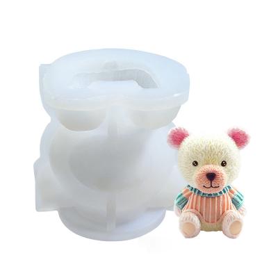 China 3D Bear Teddy Dog Cat Fondant Silicone Mold Creative Viable Animal Ice Tray Cake Decoration Mold/ for sale