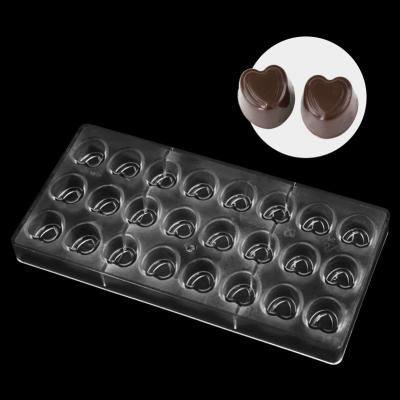 China Sustainable Sweet Candy DIY Mold 21 Pcs Mini Heart Shaped Clear Plastic Handmade Chocolate Making Mold Pastry Dessert Baking Pan for sale