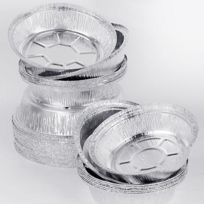 China Eco-Friendly Disposable Food Aluminum Foil Round Tray Container Pan High Temperature Resistance Aluminum Non-Stick Baking Pans for sale