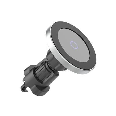 China Magnetic Car Mount Holder 15W Wireless Magnetic Car Phone Charger with Magsafing Holder for iphone 12 for sale