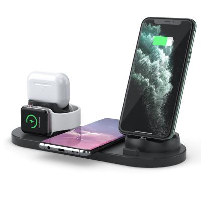 China New Design Mobile Phone Qi Fast Wireless Charger 6 in 1 Stand Dock Wireless Charging Station for Apple Watch for Max 11 pro for sale