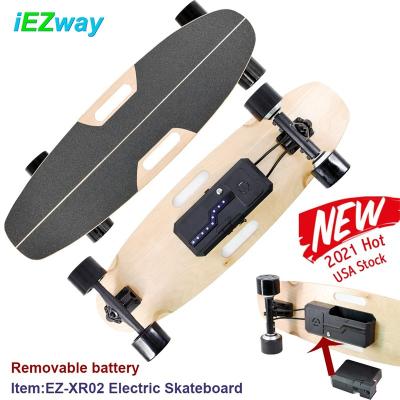 China Fish Skateboard 2021 iEZway 300w Removable Battery USA Drop Shipping Portable Board Mini Electric Skateboard Fish Skate from Warehouse for sale