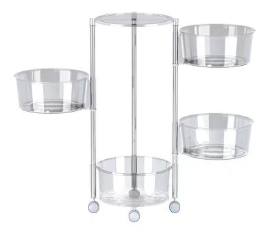 China Manufacturer Stocked Provide Durable Rack 360 Degree Rotating Multi-Layer Kitchen Storage Shelf for sale