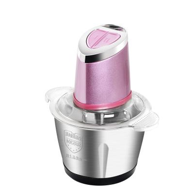 China Household Stainless Steel Food Processor 2L Chopper Block Knife Pounder Mincer Machine Electric Fresh Grinding Chopper for sale