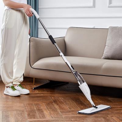 China Viable Factory Supply Direct Mist Swob White Card Microfiber Scuff Detachable Spining Swivel 360 Steam Jet Mop for sale