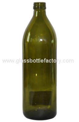 China 1000ml Dark Green Olive Oil Glass Bottle for sale