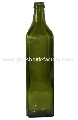 China 1000ml MARASCA Dark Green Olive Oil Glass Bottle for sale