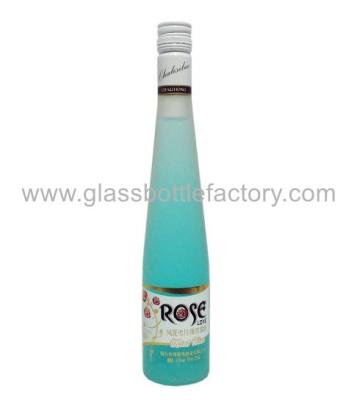 China 375ml Frost Glass Apple Juice Bottle With Cap for sale