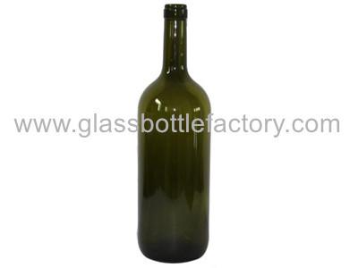 China 1500ml Dark Green Bordeaux Wine Bottle for sale