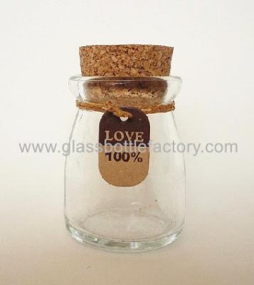 China 100ml Glass Pudding Bottle With Wood Cork for sale